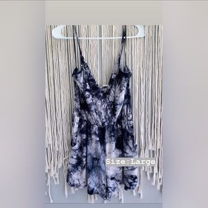 Tie dye romper, adjustable straps